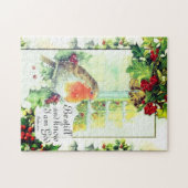 Vintage kerstmis "Be still and know" Bijbelversie Legpuzzel (Horizontaal)