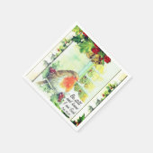 Vintage kerstmis "Be still and know" Bijbelversie Servet (Hoek)