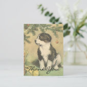 Vintage Kerstmis bedankt Briefkaart (Staand voorkant)