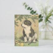 Vintage Kerstmis bedankt Briefkaart (Staand voorkant)
