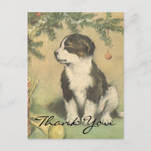 Vintage Kerstmis bedankt Briefkaart (Voorkant)