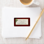 Vintage Kerstmis Bell en Holly Etiket (Insitu)