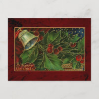 Vintage Kerstmis Bell en Holly