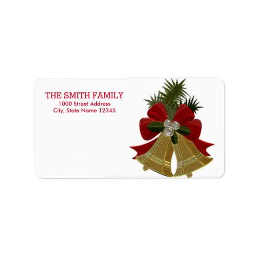 Vintage Kerstmis Bell Holiday Etiket (Voorkant)
