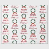 Vintage Kerstmis Berry Wreath Holiday Cadeaupapier (Vlak)