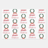 Vintage Kerstmis Berry Wreath Holiday Inpakpapier Vel (Voorkant 3)