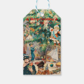 Vintage kerstmis Boom Lithographic Gift Labels Cadeaulabel (Voorkant)