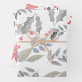 Vintage Kerstmis Botanical Inpakpapier Vel (In situ)