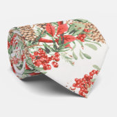 Vintage Kerstmis Botanische Pine Berries Holiday Stropdas (Opgerold)