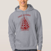 Vintage Kerstmis - Bourgondische Retro Halftoonboo Hoodie (Voorkant)