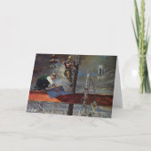 Vintage Kerstmis, Bouwnijverheid Feestdagen Kaart (Voorkant)