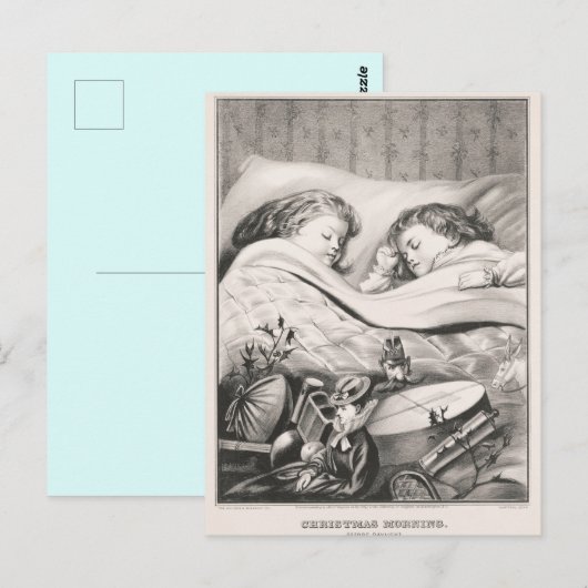 Vintage Kerstmis Briefkaart (Voorkant / Achterkant)