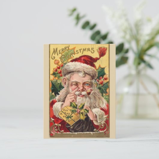 Vintage Kerstmis Briefkaart (Staand voorkant)