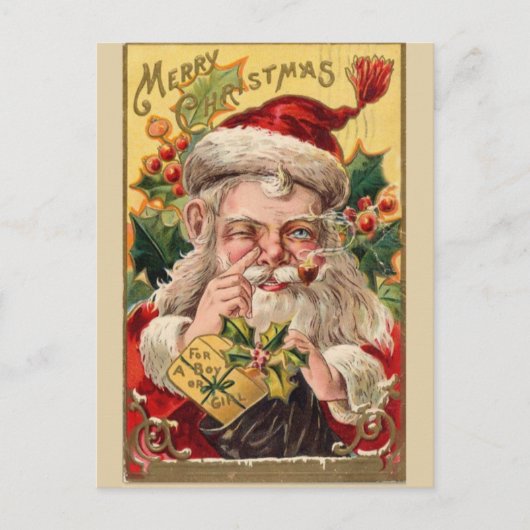 Vintage Kerstmis Briefkaart (Voorkant)
