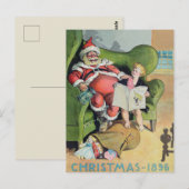 Vintage Kerstmis Briefkaart (Voorkant / Achterkant)