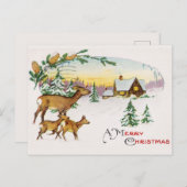 Vintage Kerstmis Briefkaart (Voorkant / Achterkant)