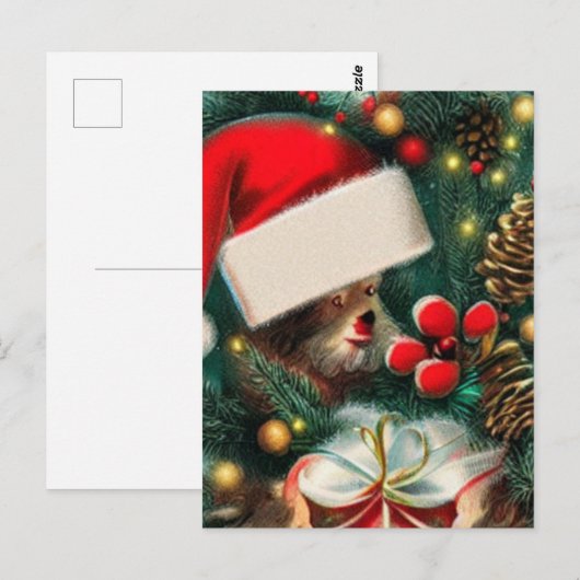 Vintage Kerstmis Briefkaart (Voorkant / Achterkant)