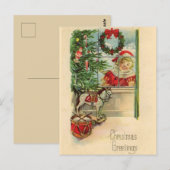 Vintage Kerstmis Briefkaart (Voorkant / Achterkant)