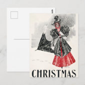 Vintage Kerstmis Briefkaart (Voorkant / Achterkant)