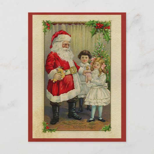 Vintage Kerstmis Briefkaart (Voorkant)