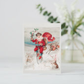 Vintage Kerstmis Briefkaart (Staand voorkant)