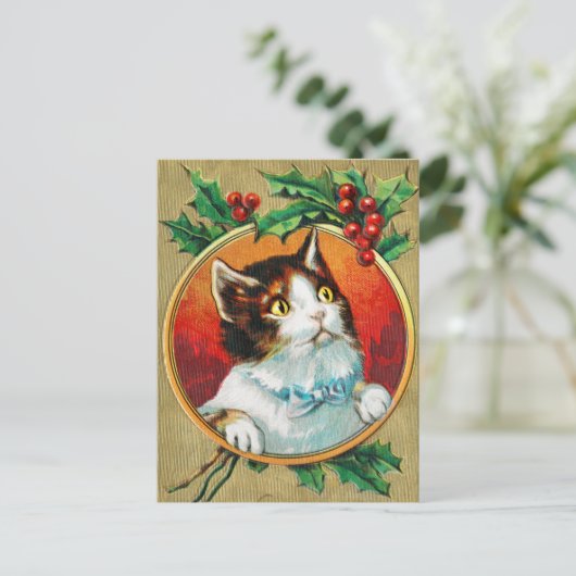 Vintage Kerstmis Briefkaart (Staand voorkant)