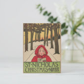 Vintage Kerstmis Briefkaart (Staand voorkant)