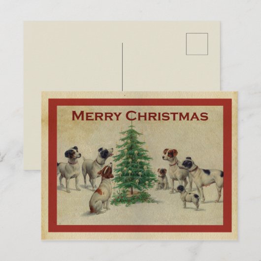 Vintage Kerstmis Briefkaart (Voorkant / Achterkant)