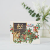 Vintage Kerstmis Briefkaart (Staand voorkant)
