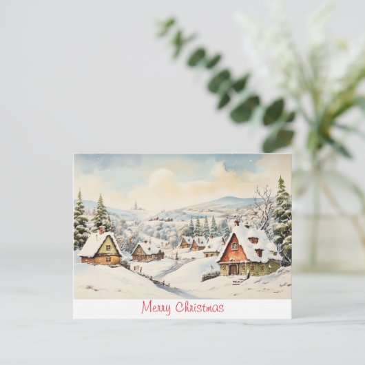 Vintage Kerstmis Briefkaart (Staand voorkant)