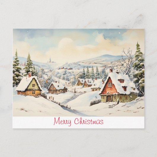 Vintage Kerstmis Briefkaart (Voorkant)