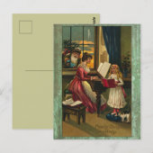 Vintage Kerstmis Briefkaart (Voorkant / Achterkant)
