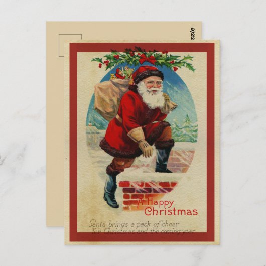Vintage Kerstmis Briefkaart (Voorkant / Achterkant)