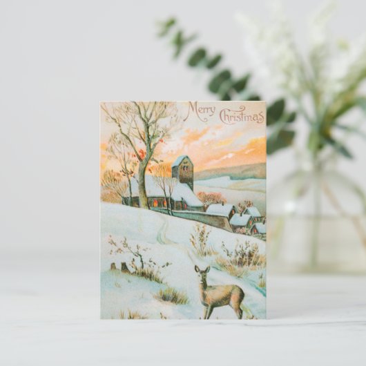 Vintage Kerstmis Briefkaart (Staand voorkant)