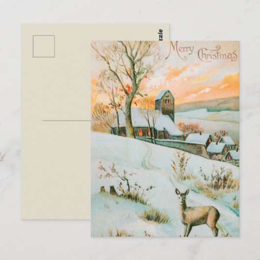 Vintage Kerstmis Briefkaart (Voorkant / Achterkant)