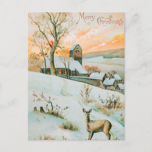 Vintage Kerstmis Briefkaart (Voorkant)