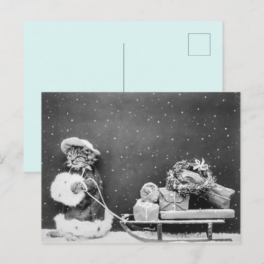 Vintage Kerstmis Briefkaart (Voorkant / Achterkant)