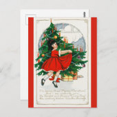 Vintage Kerstmis Briefkaart (Voorkant / Achterkant)