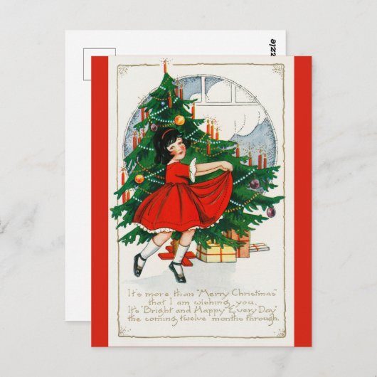 Vintage Kerstmis Briefkaart (Voorkant / Achterkant)