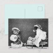 Vintage Kerstmis Briefkaart (Voorkant / Achterkant)