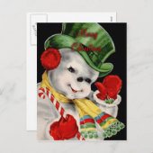 Vintage Kerstmis-Briefkaart Feestdagenkaart (Voorkant / Achterkant)