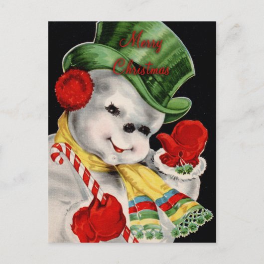 Vintage Kerstmis-Briefkaart Feestdagenkaart (Voorkant)