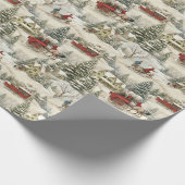 Vintage Kerstmis Cadeaupapier (Hoek)