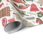 Vintage Kerstmis Cadeaupapier (Rol Hoek)