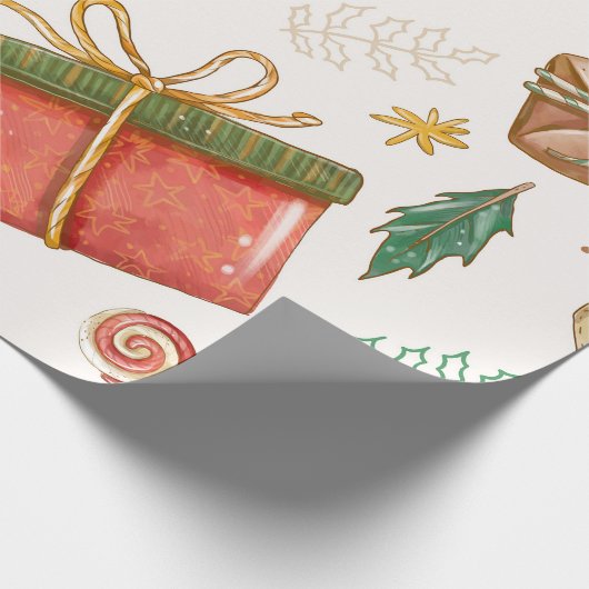 "Vintage Kerstmis" Cadeaupapier (Hoek)