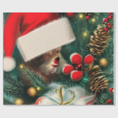 Vintage Kerstmis Cadeaupapier (Vlak)