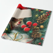 Vintage Kerstmis Cadeaupapier (Uitgerold)