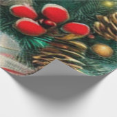 Vintage Kerstmis Cadeaupapier (Hoek)