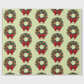 Vintage Kerstmis Cadeaupapier (Vlak)