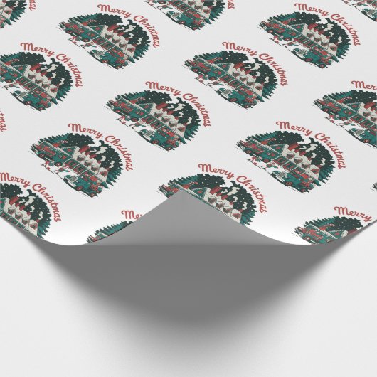Vintage Kerstmis Cadeaupapier (Hoek)